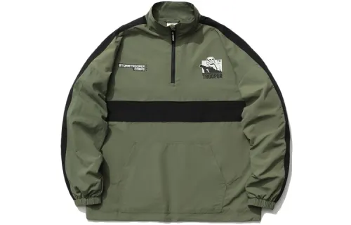 Li Ning Disney Jackets Unisex Dark Moss Green Stand Collar Moderate Other