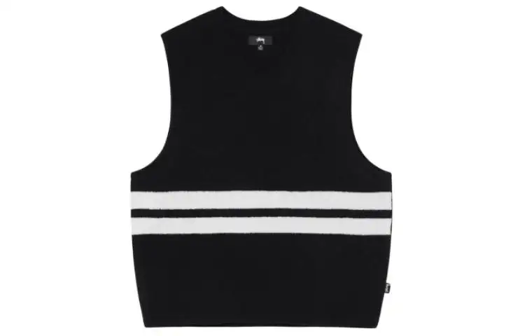 Stussy Tank Tops Men's V Neck Thickened Straight Fit