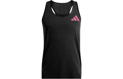 Adidas Adizero Promo Running Singlet Striped Logo Print Quick-Dry Running Running Vest Men's Black