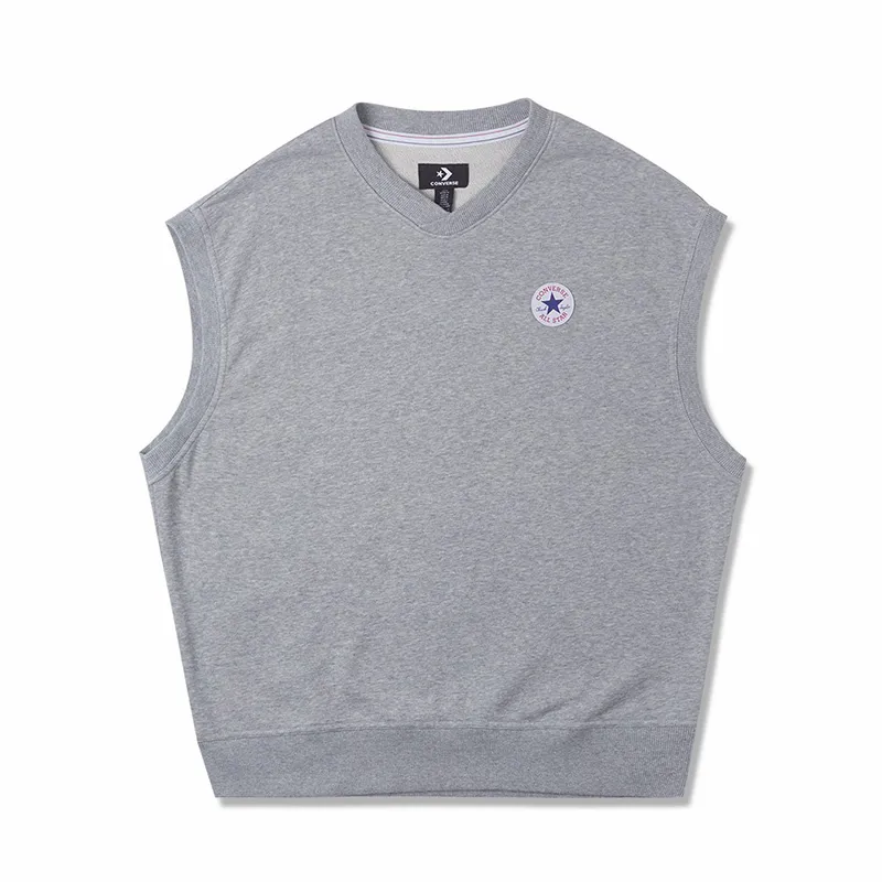 Converse Tank Tops Men's Gray V-neck Moderate Straight Fit