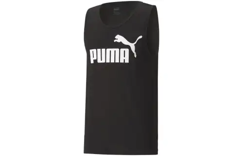 PUMA Tank Tops Men's Black Crew Neck Moderate Straight Fit