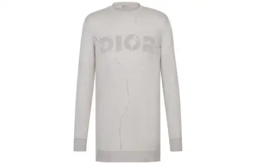 DIOR Knitwear Men's Gray Crew Neck Moderate Other