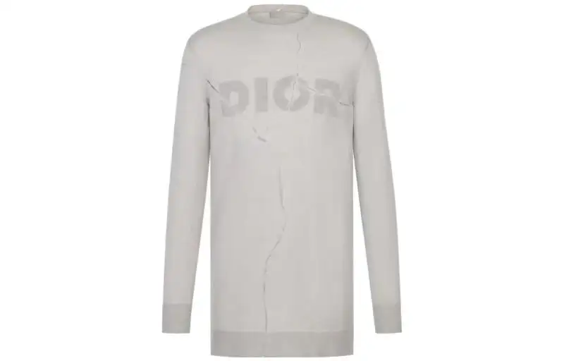 DIOR Knitwear Men's Gray Crew Neck Moderate Other