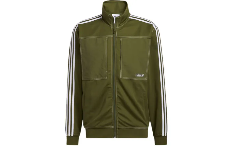 Adidas Originals Jackets Men's Green Stand Collar Moderate Other