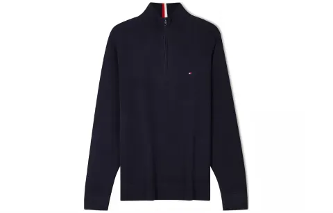 Tommy Hilfiger Knitwear Men's DU7 Navy Blue Stand Collar Moderate Other
