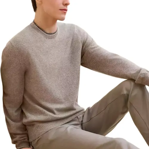 HERMES FW24 Cashmere Sweater Men's Gray