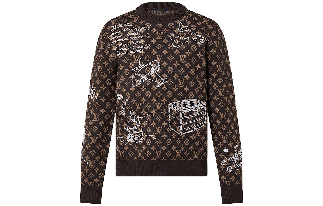 Мужской джемпер Louis Vuitton FW23 Logo (коричневый)