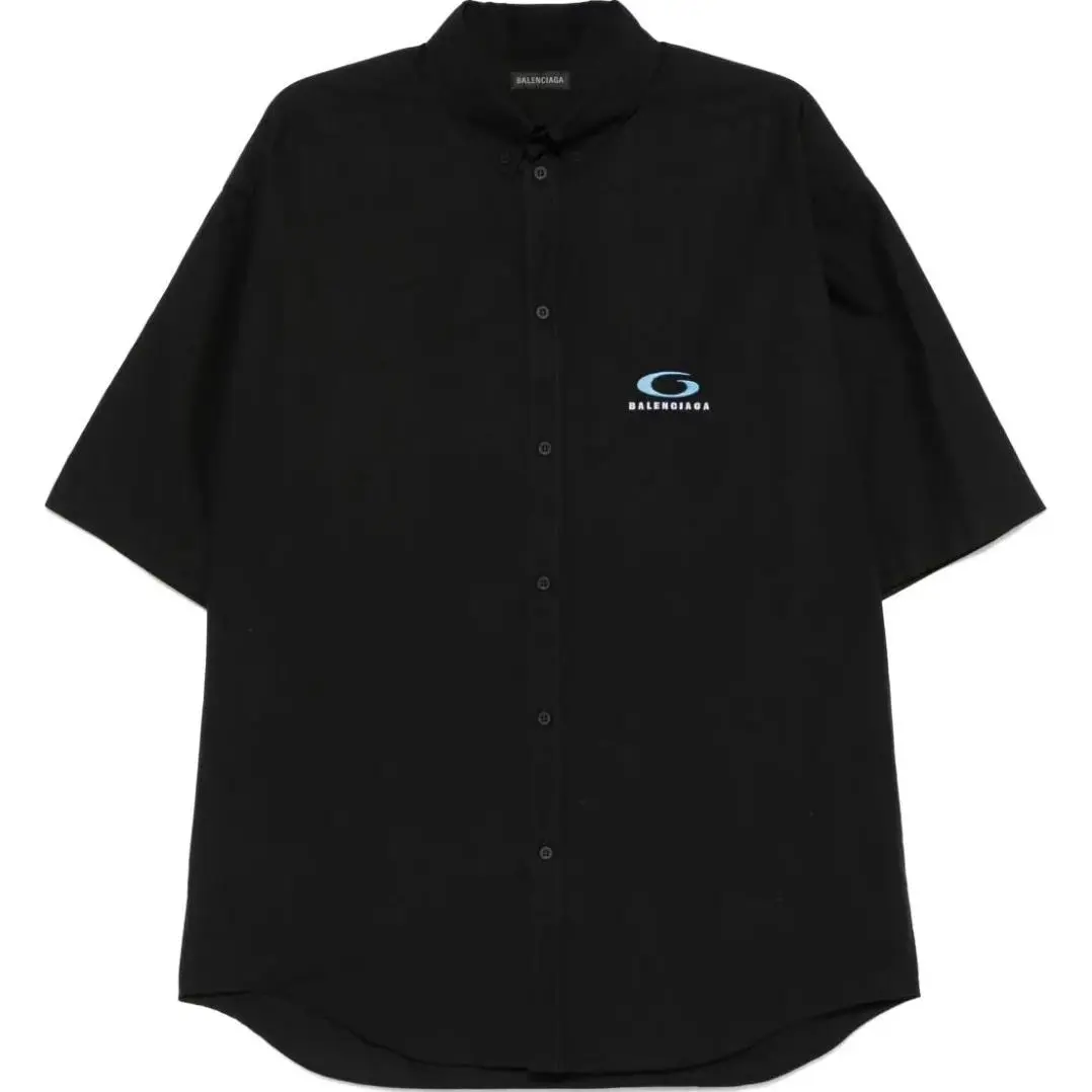 Balenciaga Logo Embroidered Short Sleeved Shirt