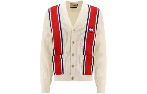 GUCCI Sweaters Men's Ecru V Neck Other