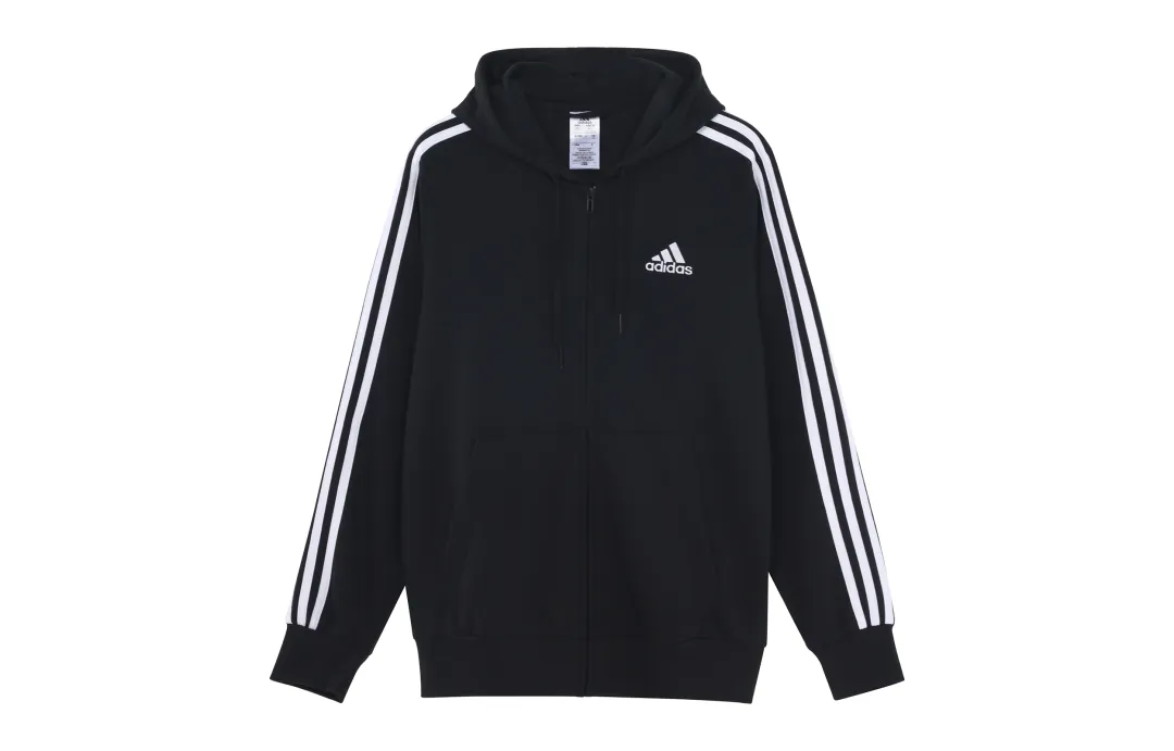 Adidas Free Shipping With AdiClub Essentials French Terry 3-Stripes Full-Zip Hoodie