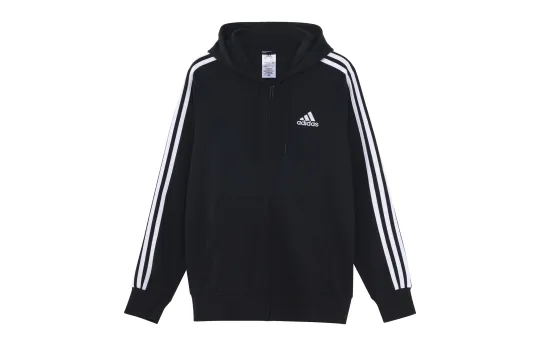Adidas Free Shipping With AdiClub Essentials French Terry 3-Stripes Full-Zip Hoodie