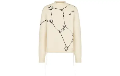 DIOR Sweaters Men's White Crew Neck Moderate Other