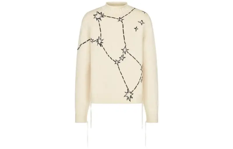DIOR Sweaters Men's White Crew Neck Moderate Other
