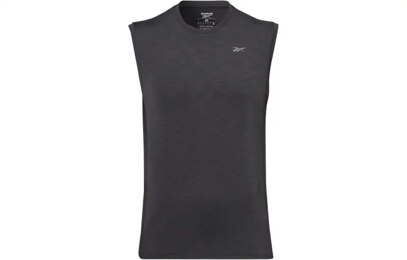 Reebok Tank Tops Men's Black Crew Neck Moderate Straight Fit