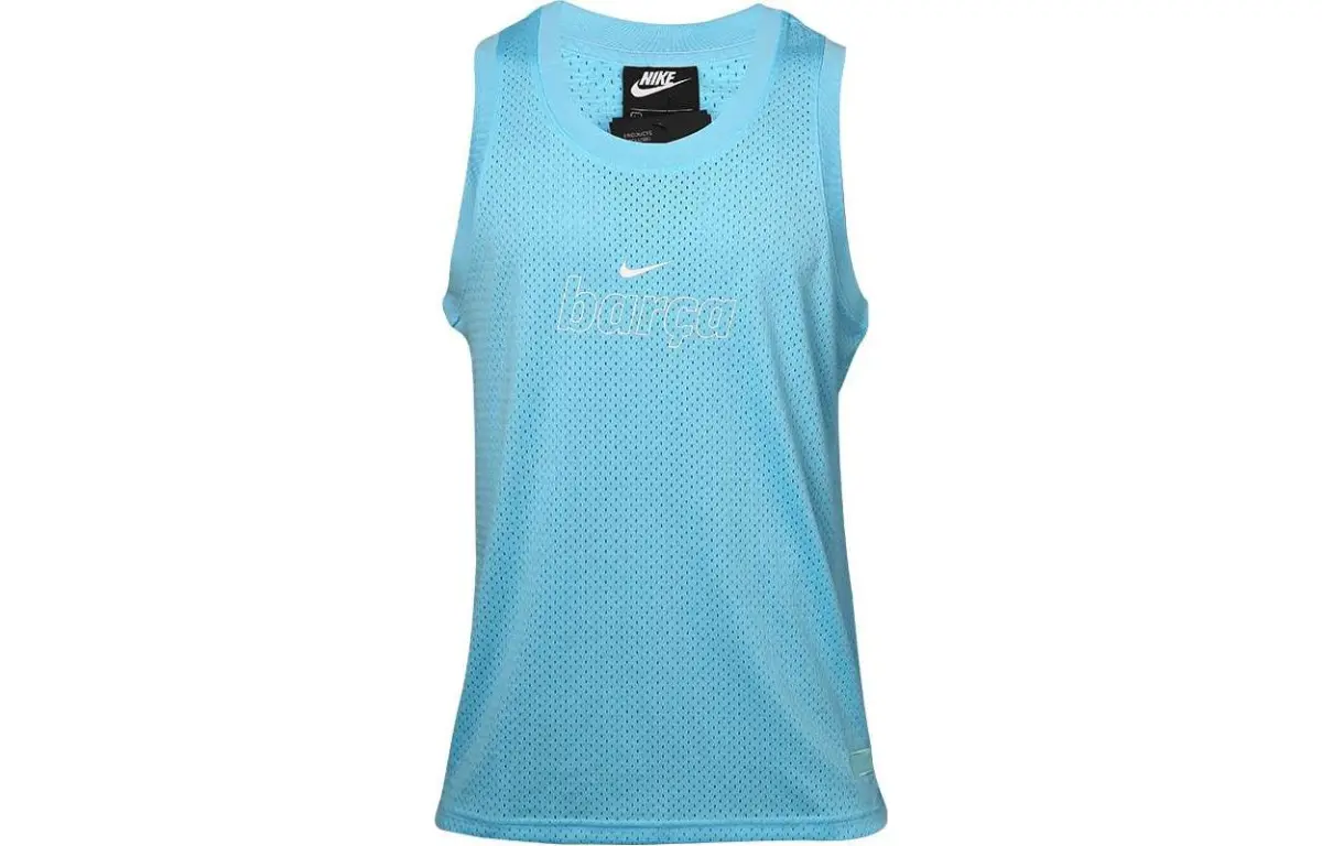 Nike Tank Tops Men's Blue Crew Neck Moderate Straight Fit