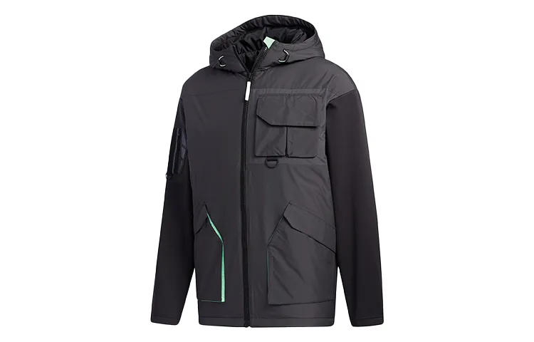 Adidas Jackets Men's Black Hooded Thickened
