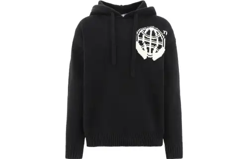 OFF WHITE Logo Intarsia Drawstring Hoodie