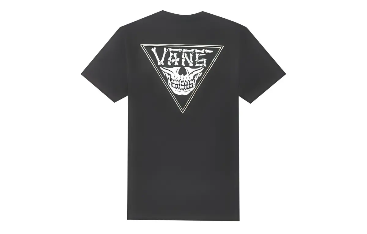 Vans T-Shirts Unisex Black Crew Neck Moderate Straight Fit