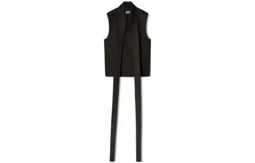 OFF WHITE Off White SS23 Tank Tops Men's Black Tie Collar Moderate Straight Fit