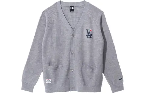 New Era Knitwear Unisex Gray V-neck Moderate Cardigan