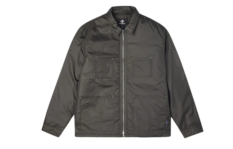 Converse Jackets Men's Gray Lapel Moderate Workwear