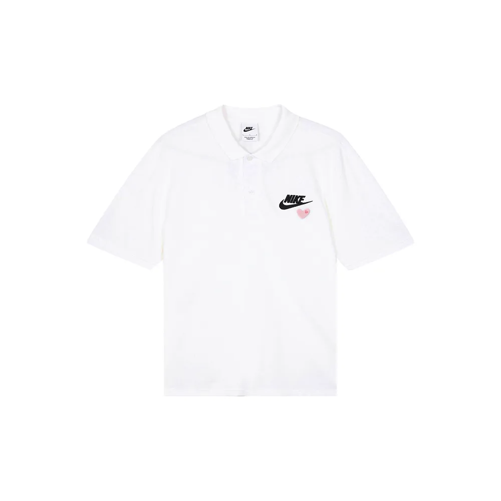 Nike Polo Shirts Men's White Polo Collar Moderate Straight Fit