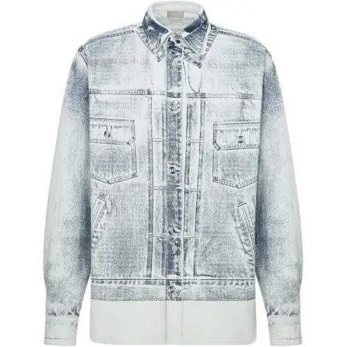 DIOR Shirts Men's Blue Lapel Moderate Other