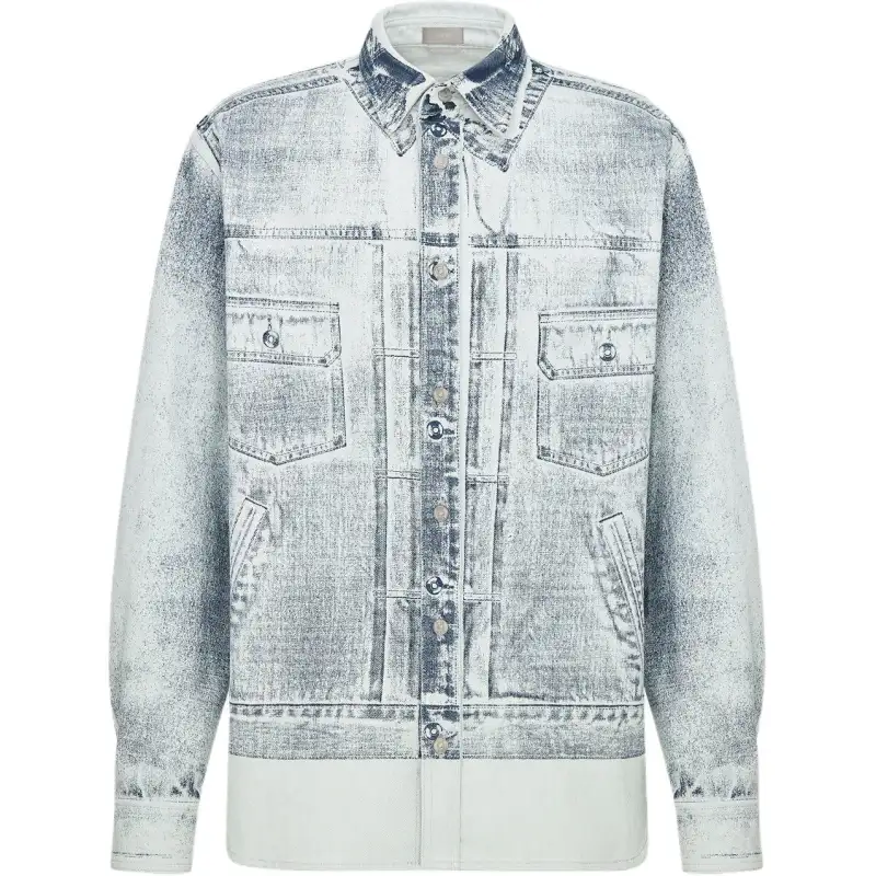 DIOR Shirts Men's Blue Lapel Moderate Other
