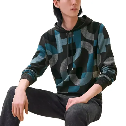 HERMES FW24 Cashmere Sweater Men's Black