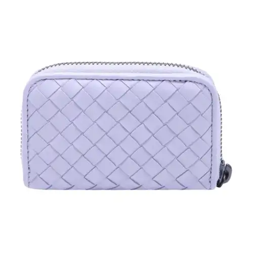 Bottega Veneta Sheepskin Coin Purse Women's Light Purple