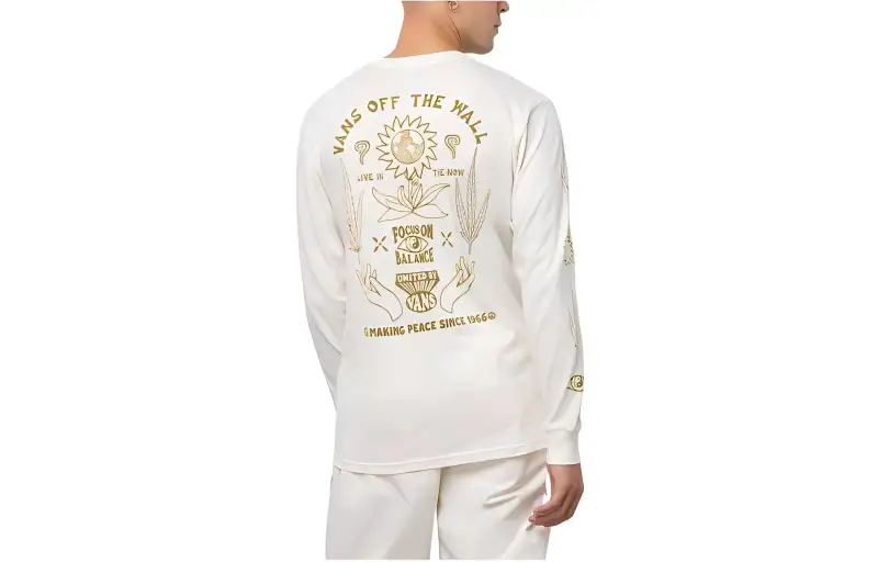 Vans T Shirts Unisex White Crew Neck Moderate Straight Fit