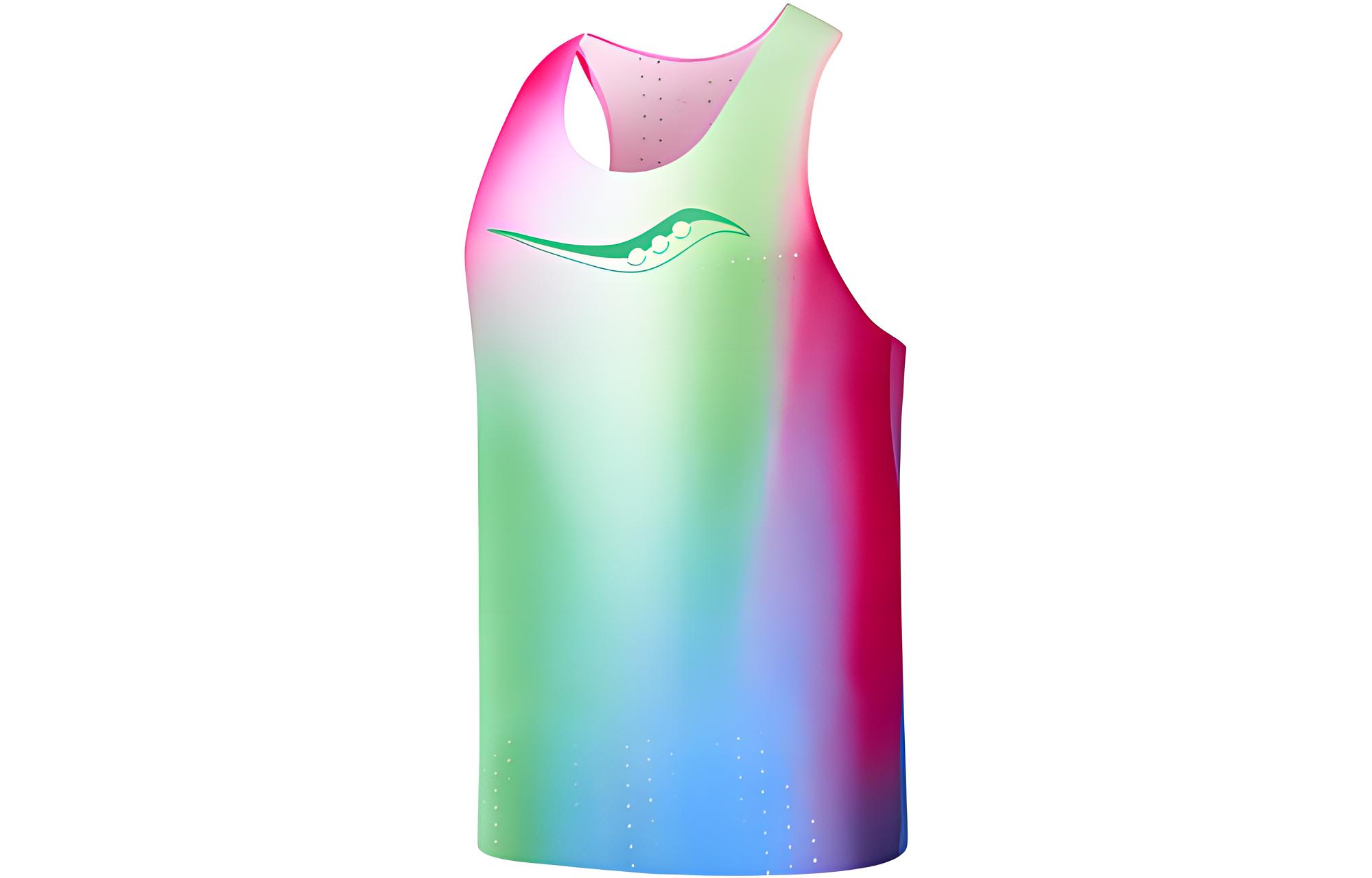 Saucony Running Tank Top Men’s Dazzling Color Green Pink Combo