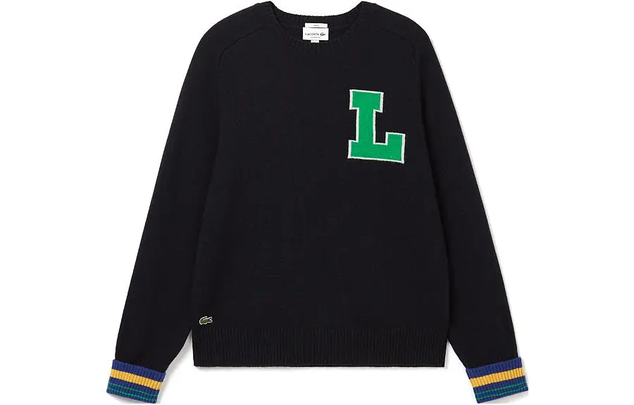 LACOSTE Sweaters Unisex Navy Blue Crew Neck Moderate Base Layer