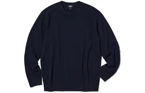UNIQLO Sweaters Unisex Navy Blue Crew Neck Moderate Other