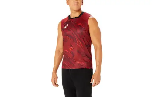 ASICS Dry Practice Tank Tops Men's Red Moderate Straight Fit