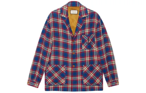 GUCCI Jackets & Coats Men's Blue Red