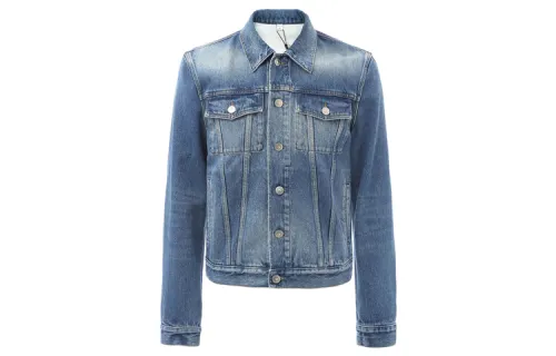 Burberry Jackets Men's Blue Lapel Moderate Other