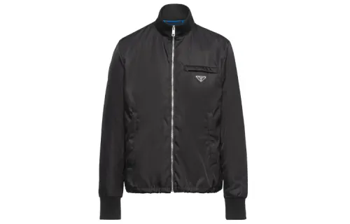 PRADA Jackets Men's Black Crew Neck Moderate Other