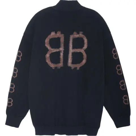 Balenciaga Sweaters Men's Black Crew Neck Moderate Other