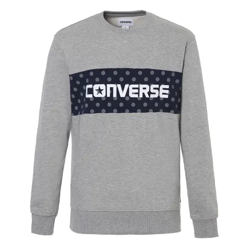 Converse Sweatshirts Men's Gray Crew Neck Thickened