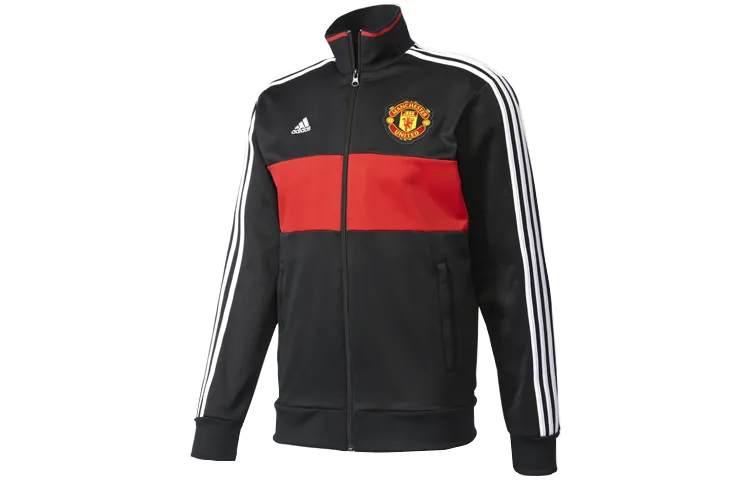 Adidas Manchester United Jackets Men's Black Stand Collar Moderate Other