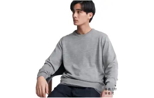 UNIQLO Sweaters Unisex Gray Crew Neck Moderate Other