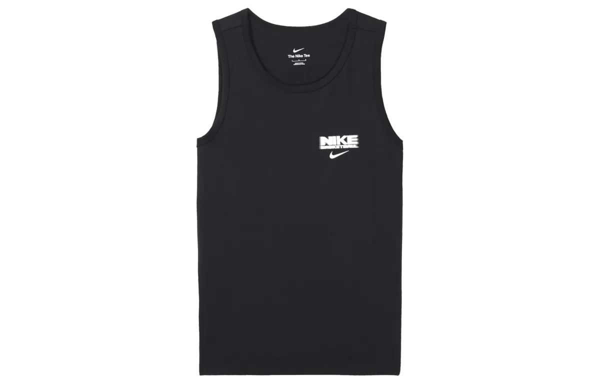 Nike Tank Tops Men's Black Crew Neck Moderate Straight Fit