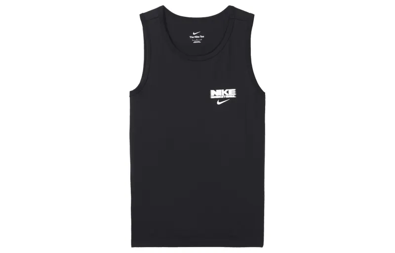 Nike Tank Tops Men's Black Crew Neck Moderate Straight Fit