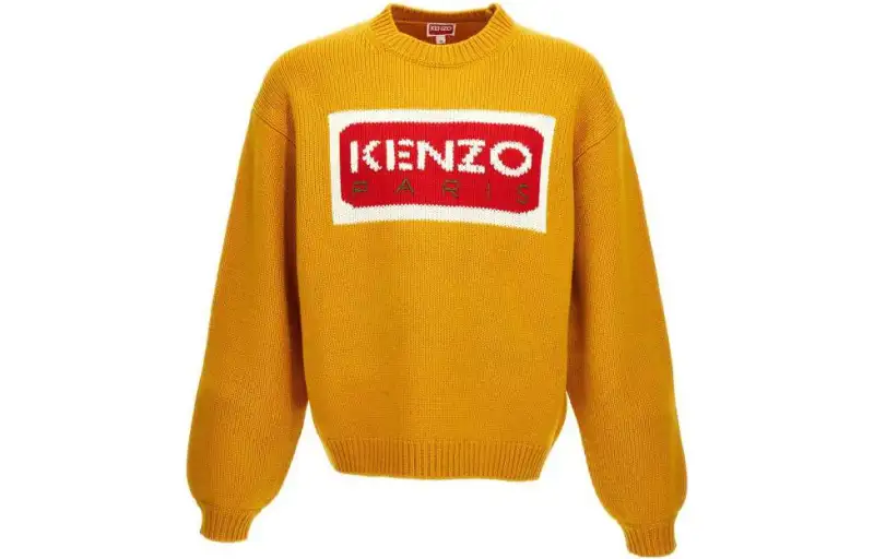KENZO Logo Intarsia Knitted Crewneck Jumper