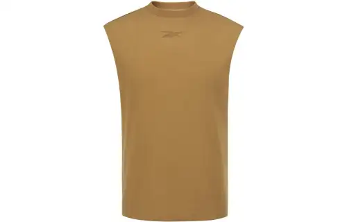 Reebok Tank Tops Unisex Brown Crew Neck Moderate Straight Fit