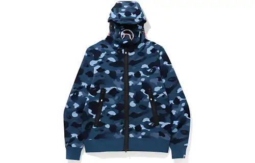 Bape Gradation Camo Shark Mask Wide Zip Hoodie