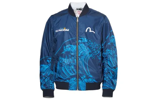 EVISU Jacket Men's Blue White Two Tone