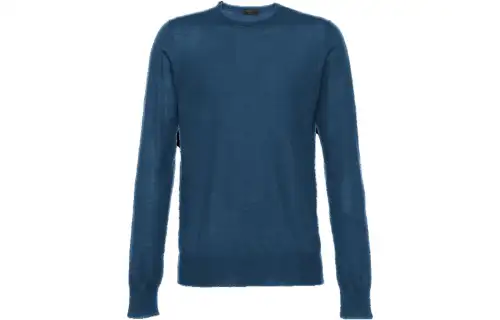 PRADA Sweaters Men's Blue Crew Neck Moderate Other