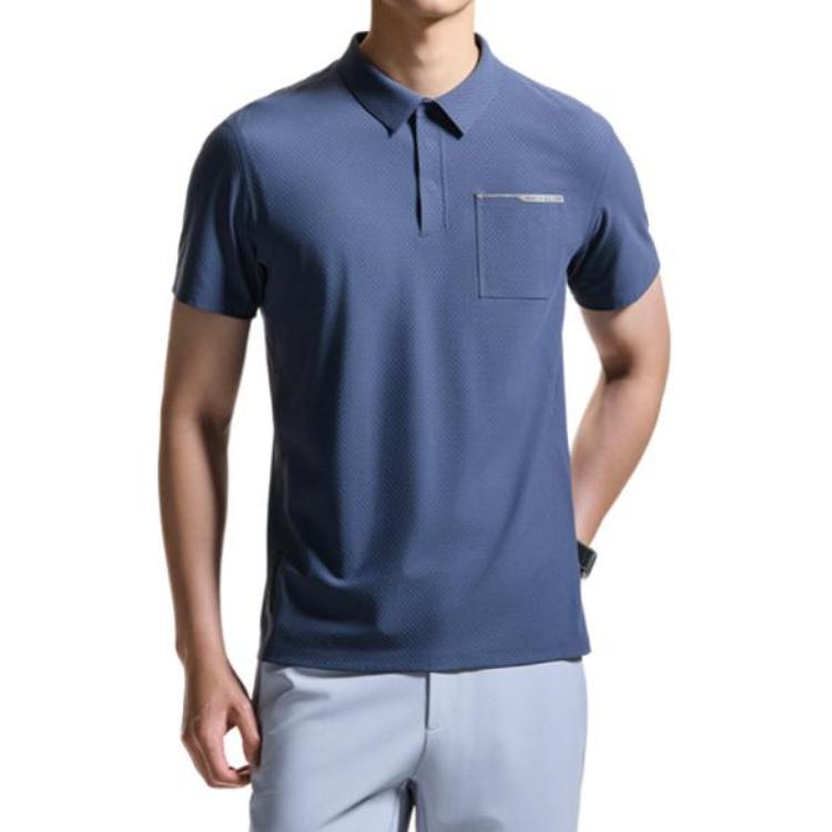 Мужская футболка Anta Training Polo (темно-серо-синяя)